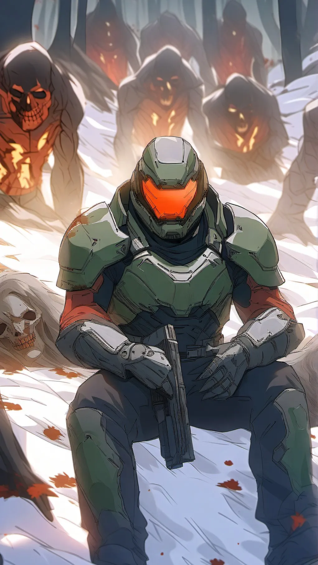 ai character: THE DOOM SLAYER background