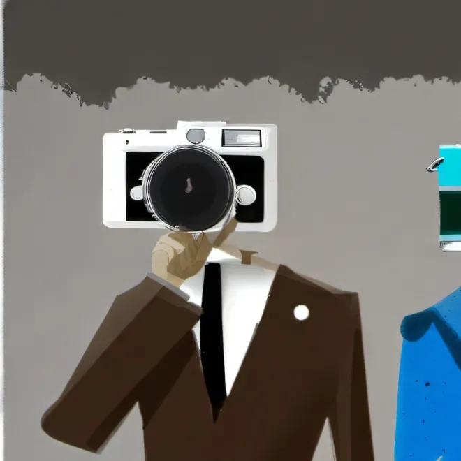 chat with ai character: Brown camera man