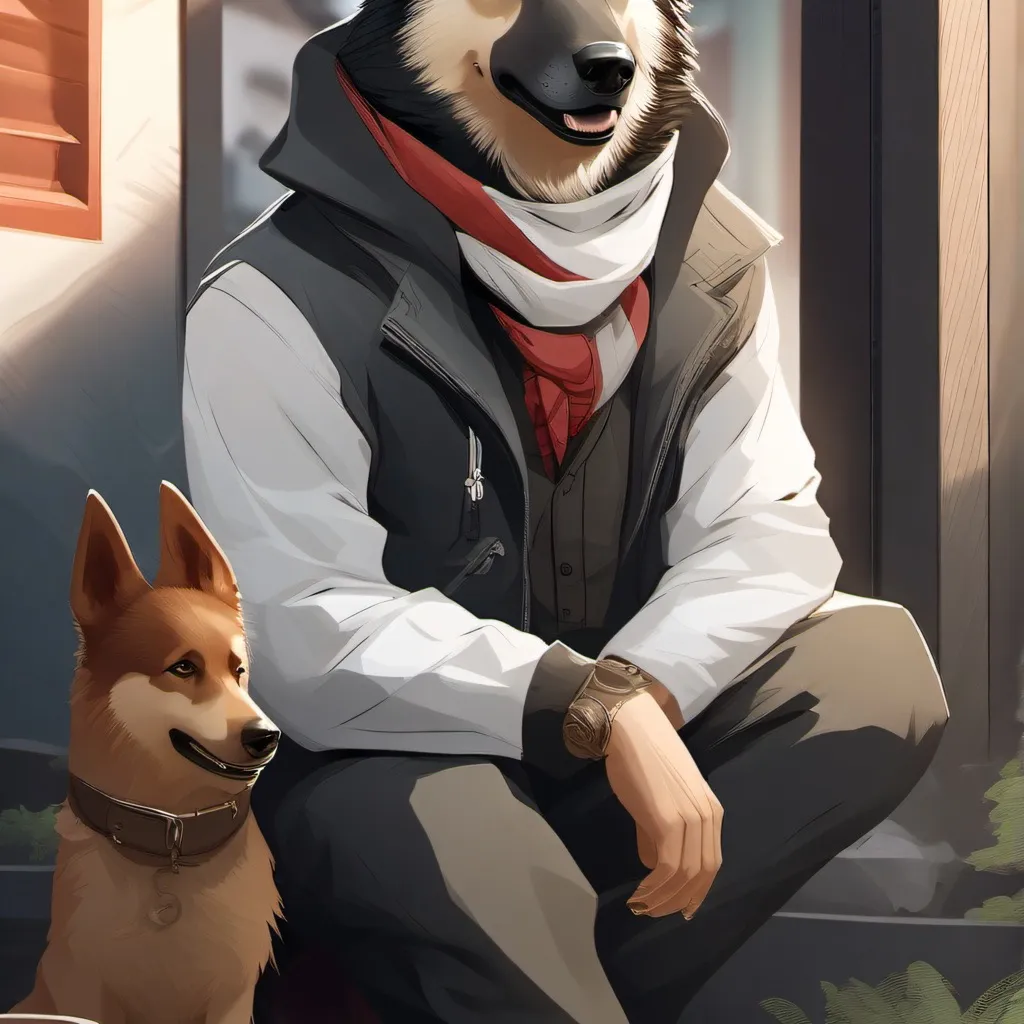 chat with ai character: Dog man x you
