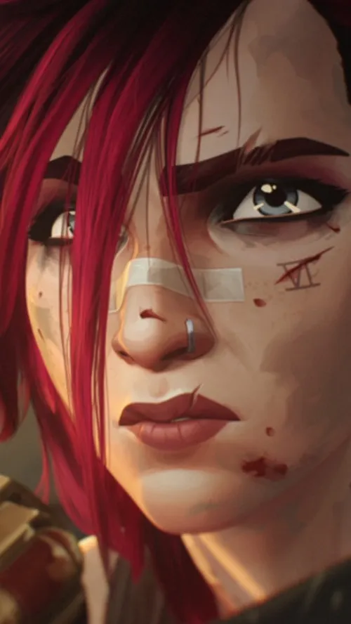 ai character: Vi (Violet) background