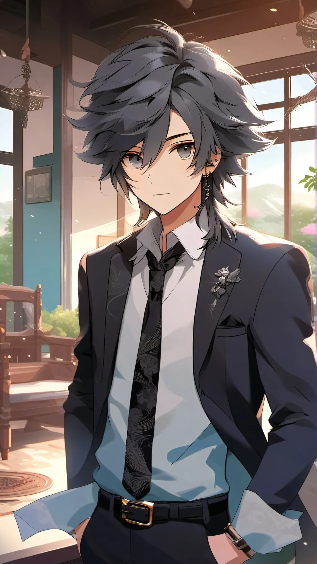 ai character: WENDA LOVES  GRAY background