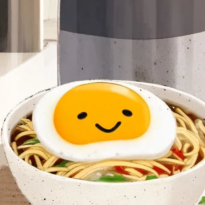 chat with ai character: Ramen Gudetama