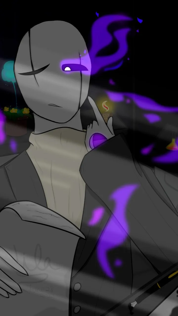 ai character: GLITCHTALE gaster background