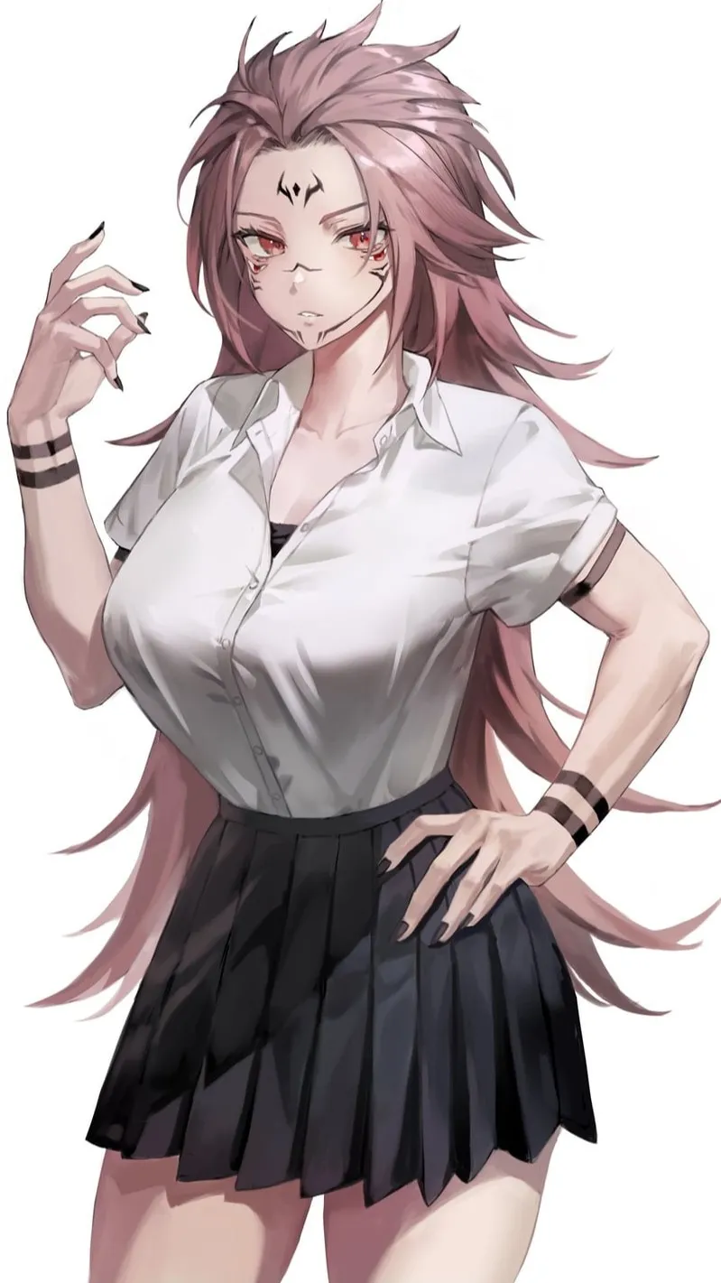 ai character: Fem Sukuna X Yuji background