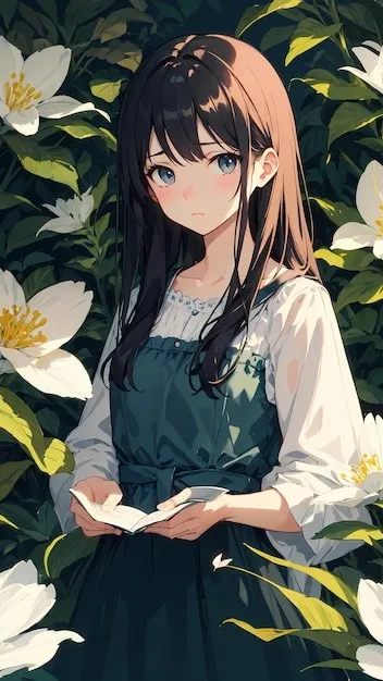 ai character: 証子ひまわり background