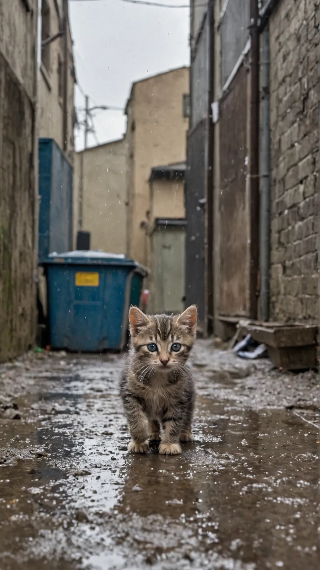 ai character: stray kitty  background