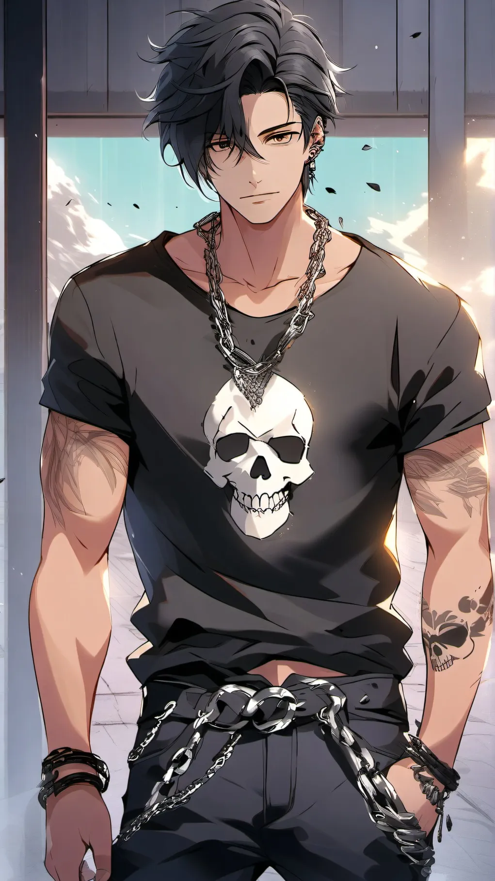 ai character: Skull background