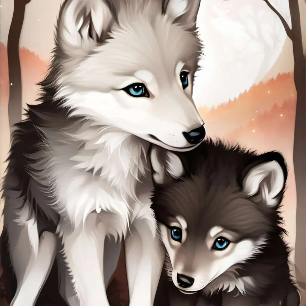 chat with ai character: Wolf pups