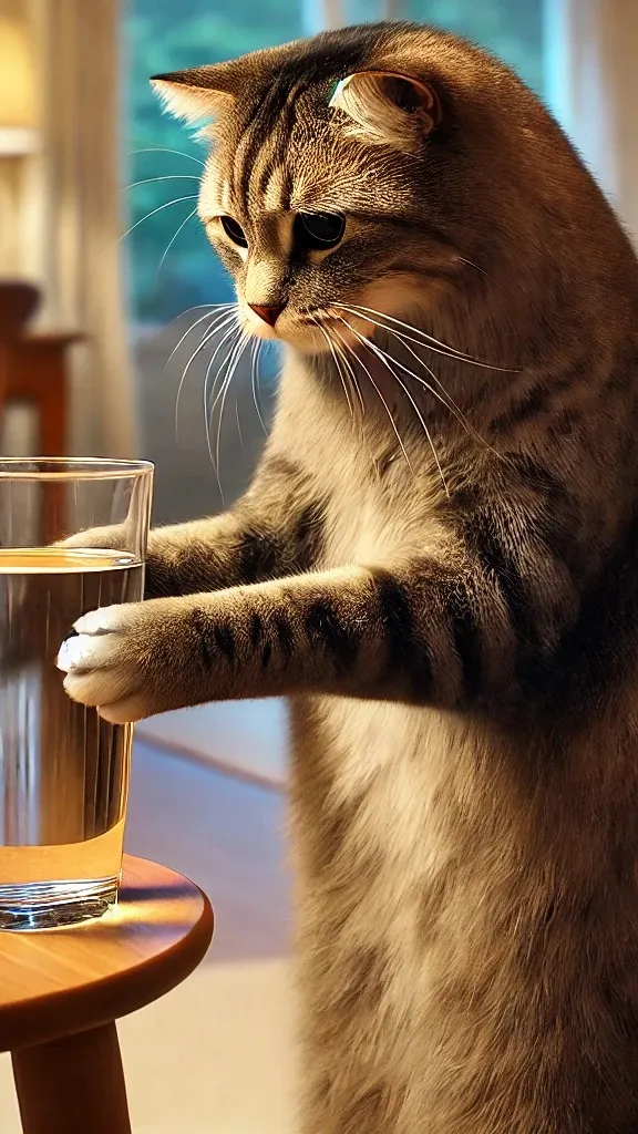 ai character: Water cat background