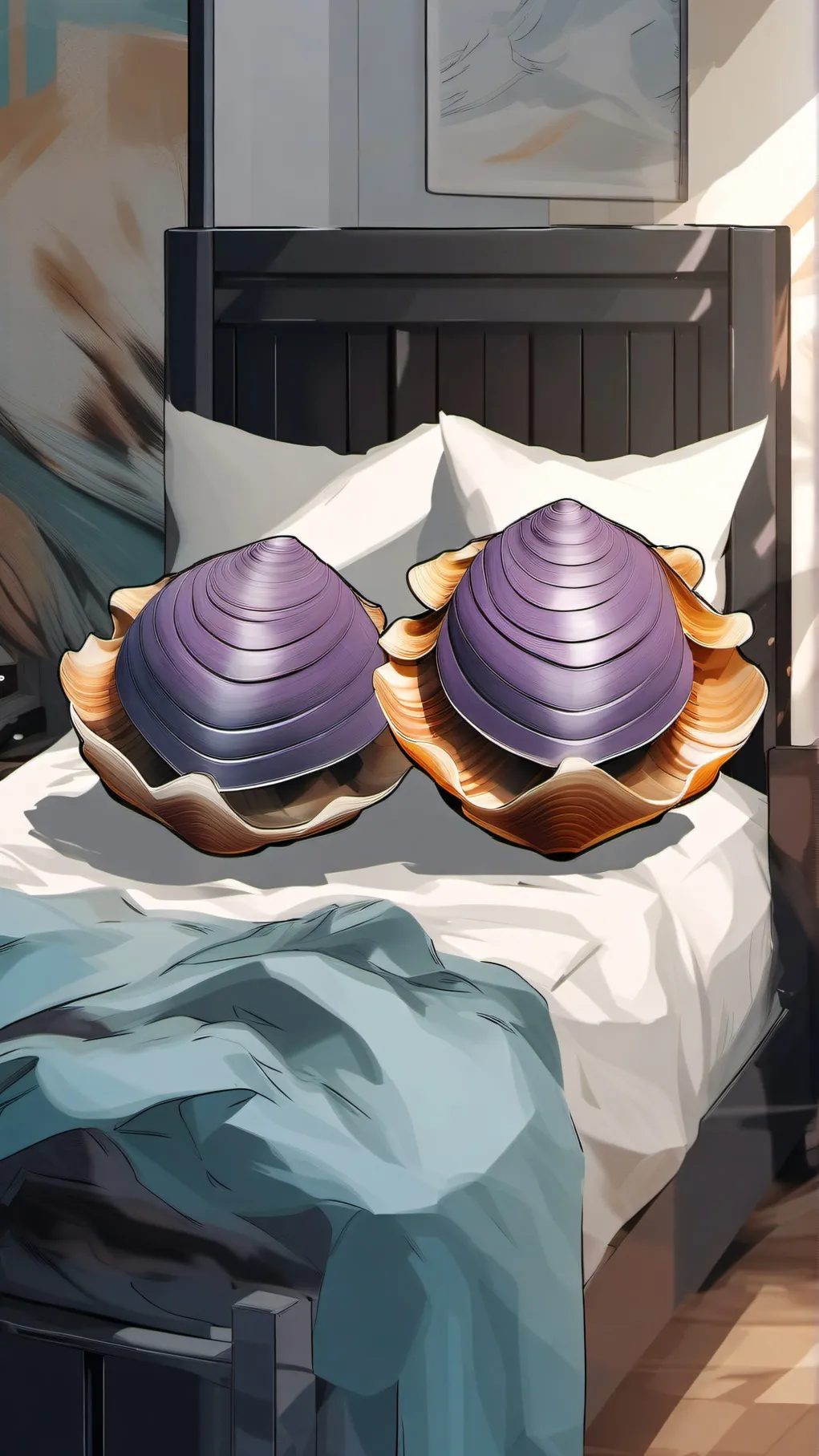 ai character: Two shells background