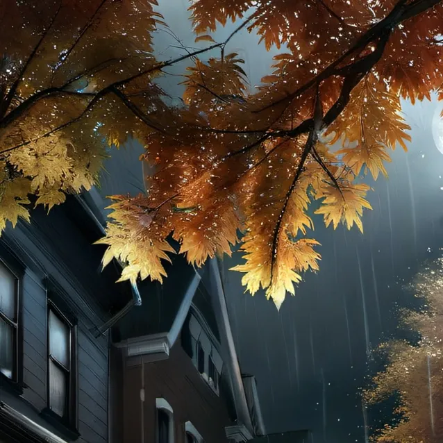 chat with ai character: a fall night wall