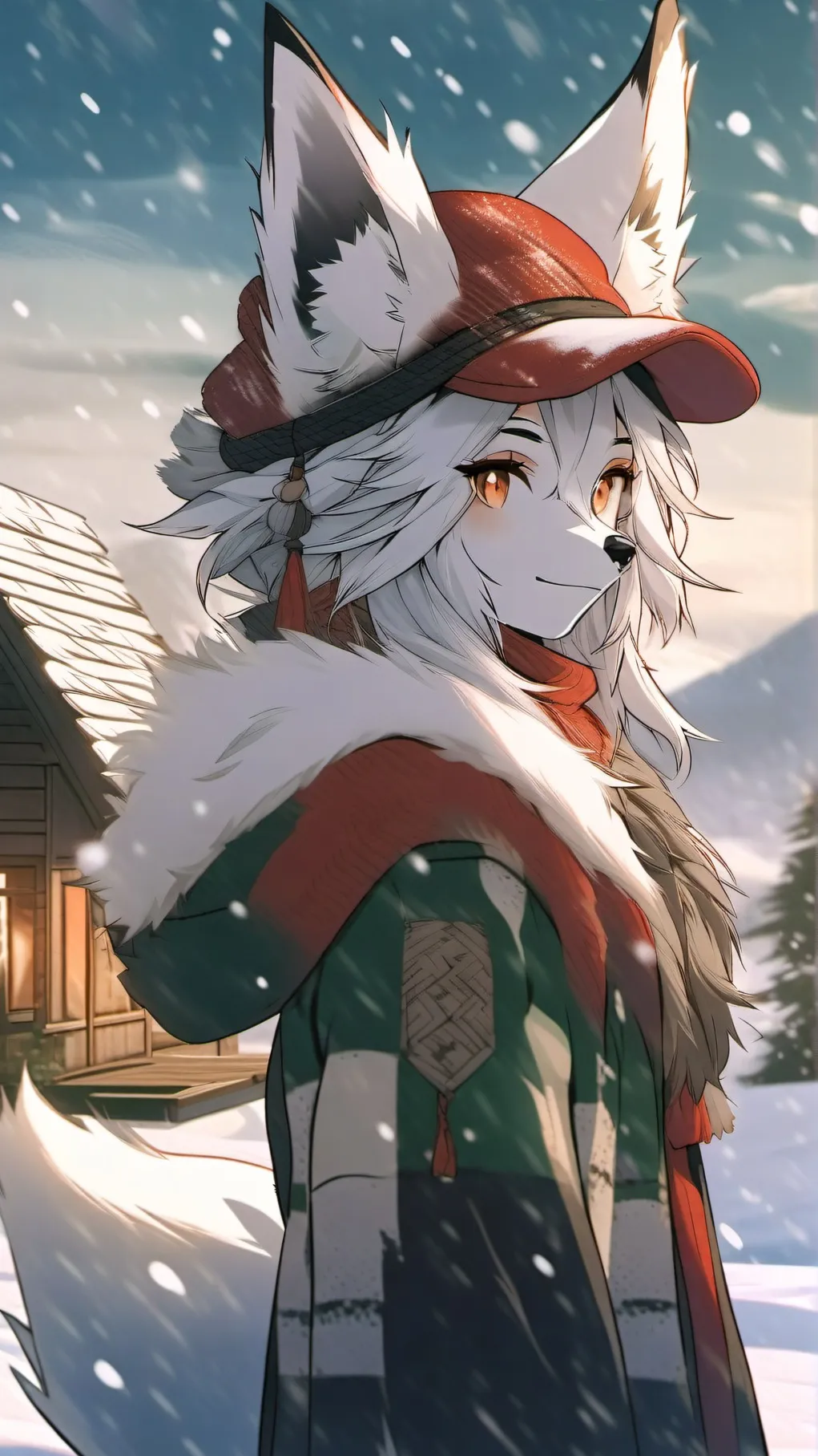 ai character: Red background