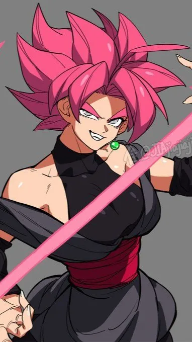 ai character: Female Goku Black background