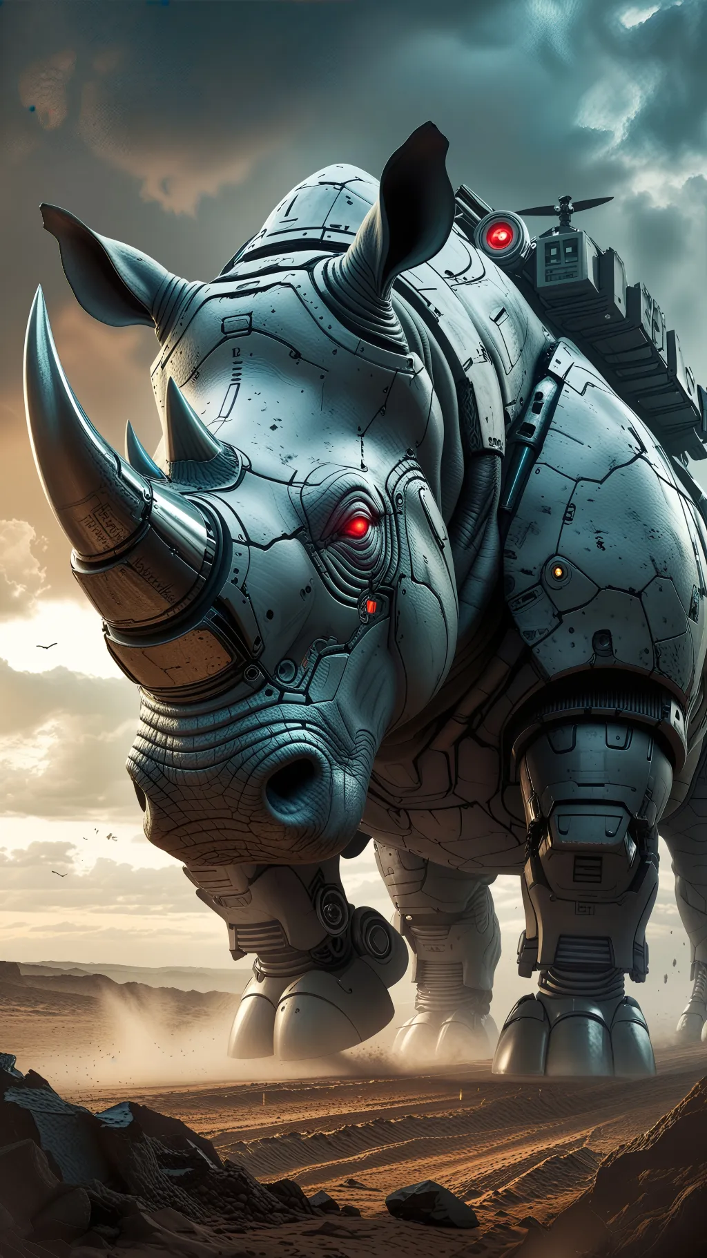 ai character: MechaRhino background