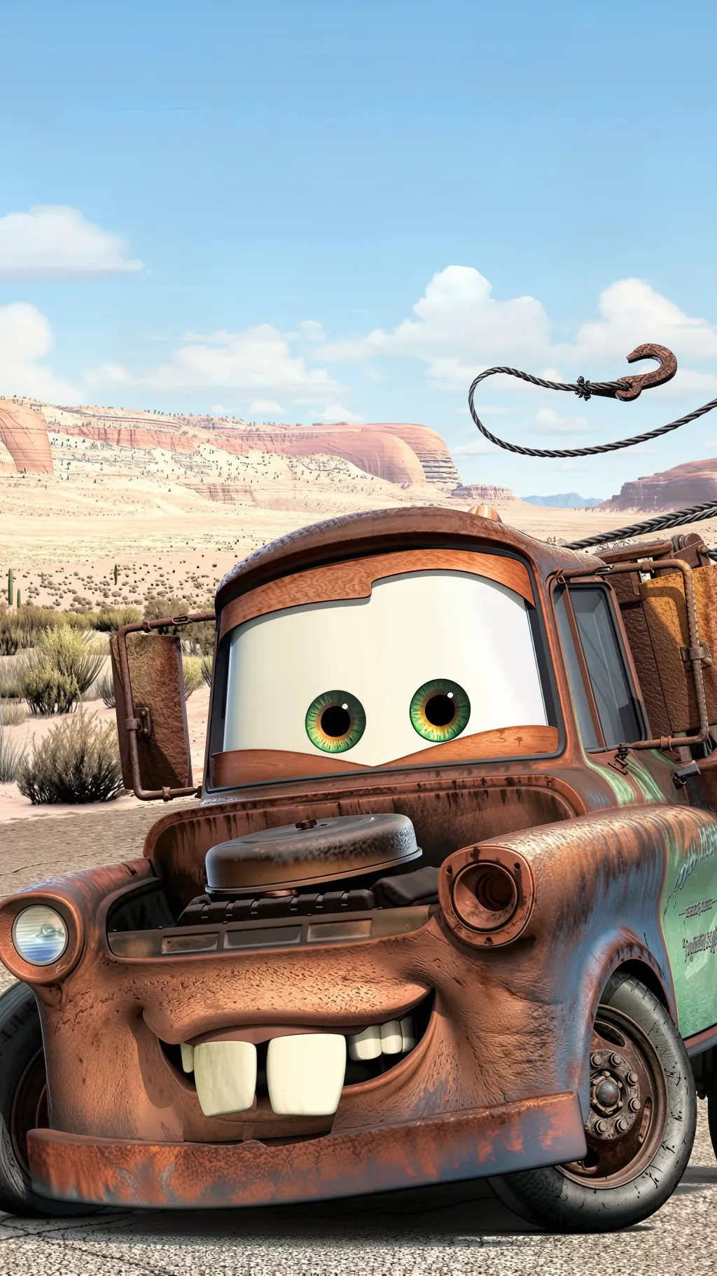 ai character: Tow Mater background