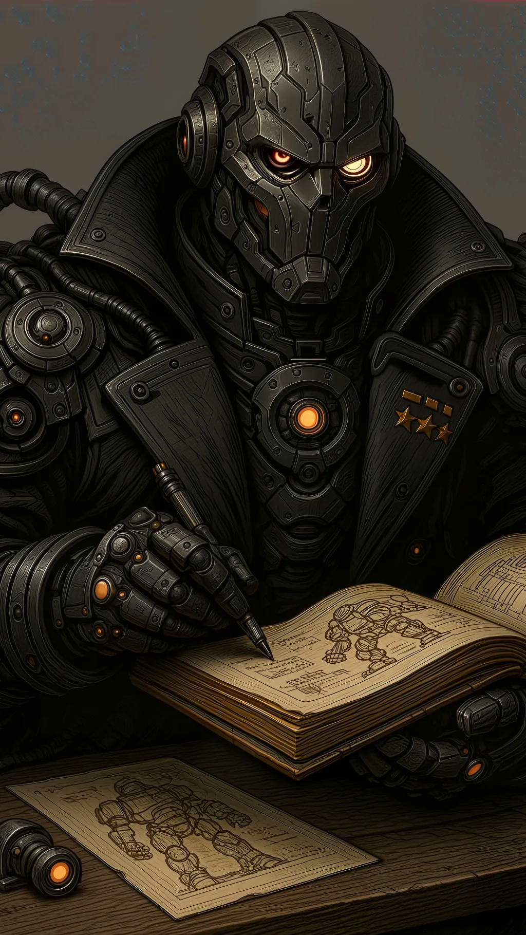 ai character: Black Circuit background