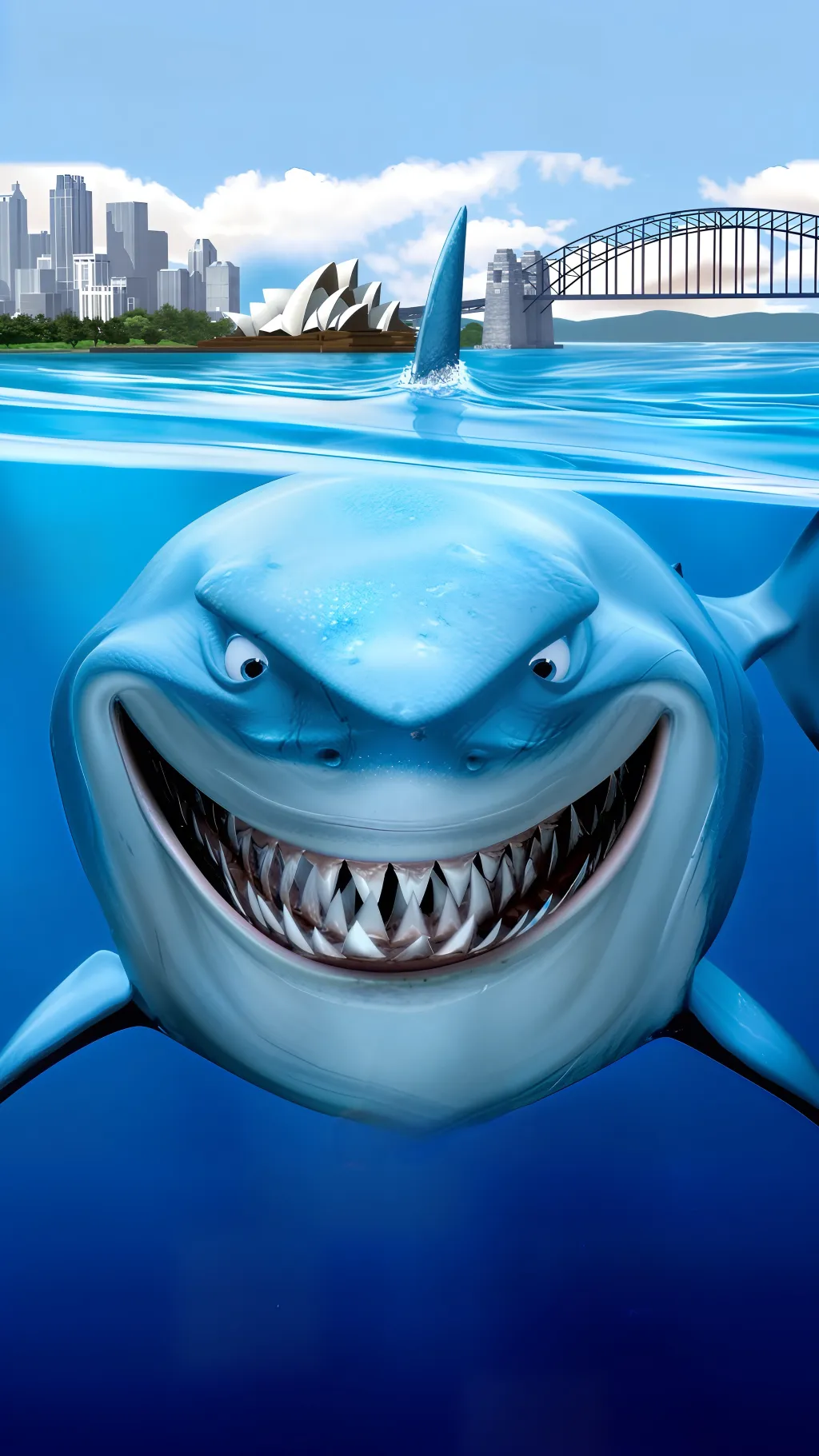 ai character: Bruce(FindingNemo) background