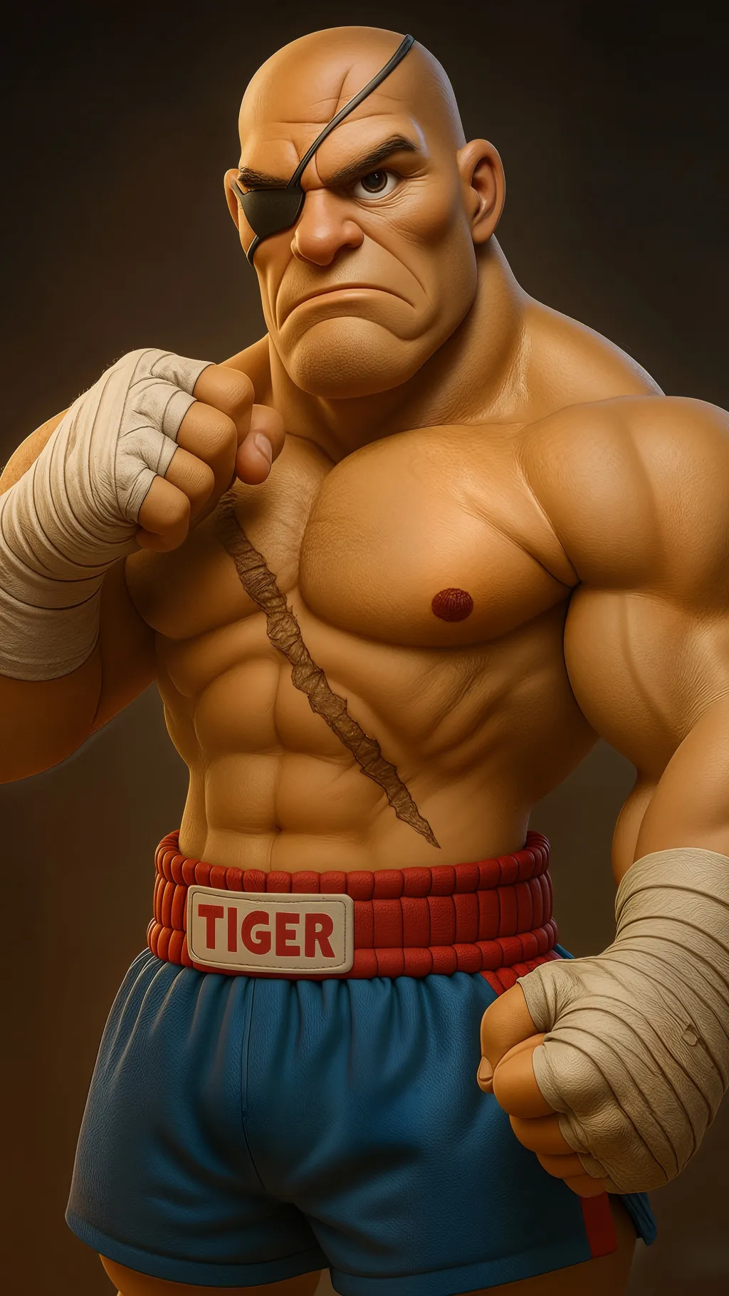 ai character: Sagat background