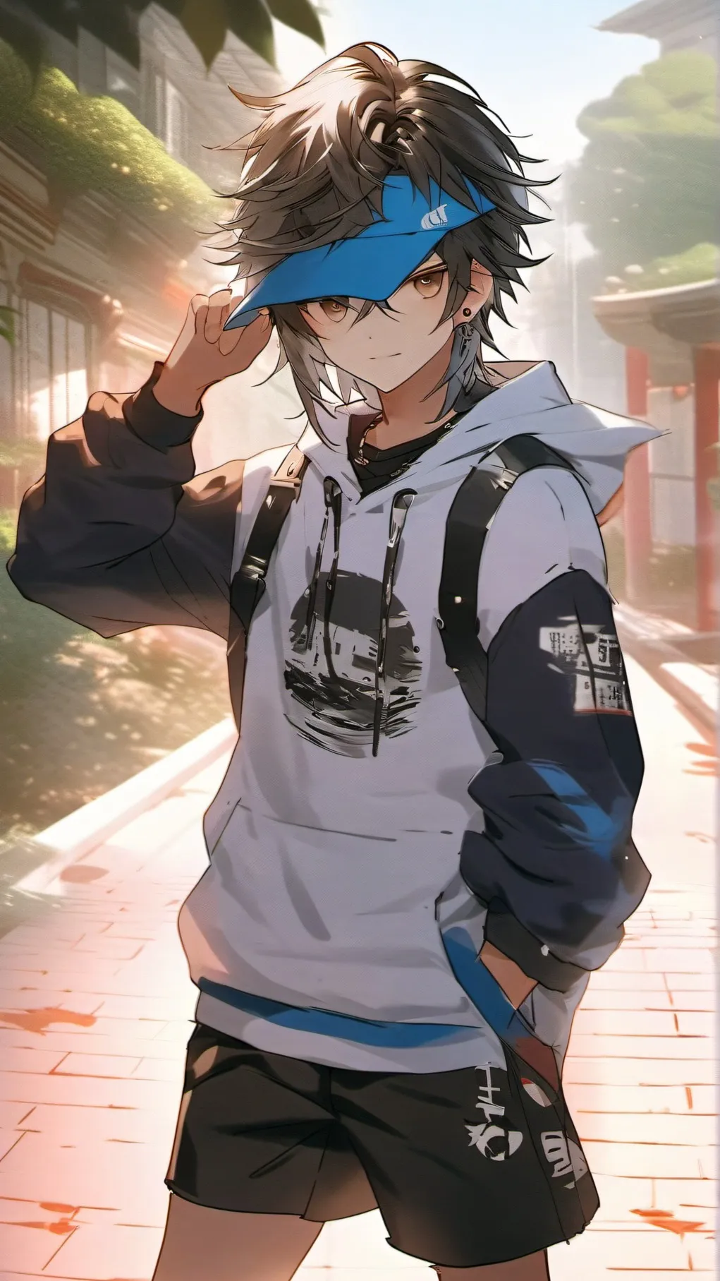 ai character: Blue (English) background