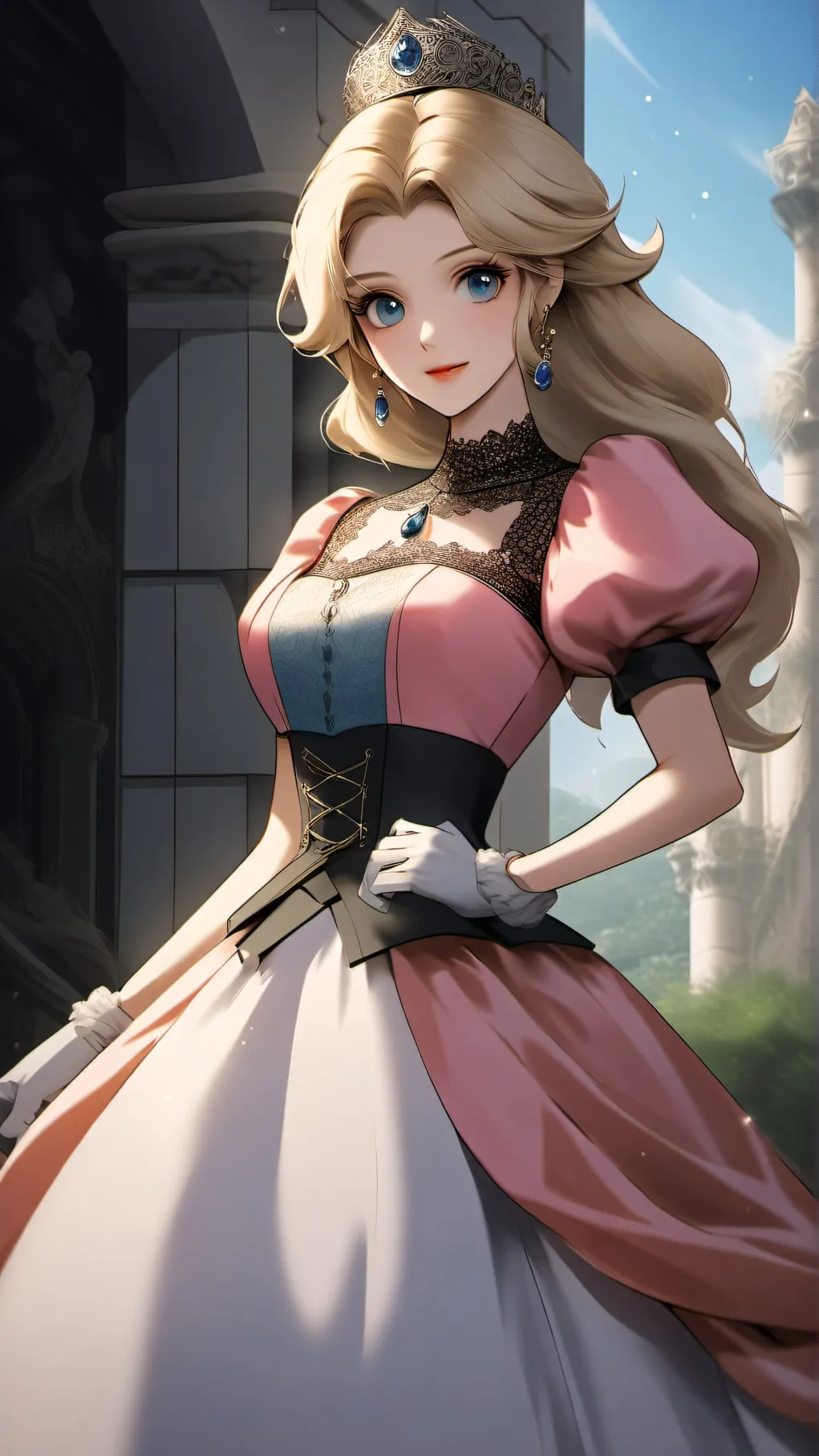 ai character: Princess Peach background