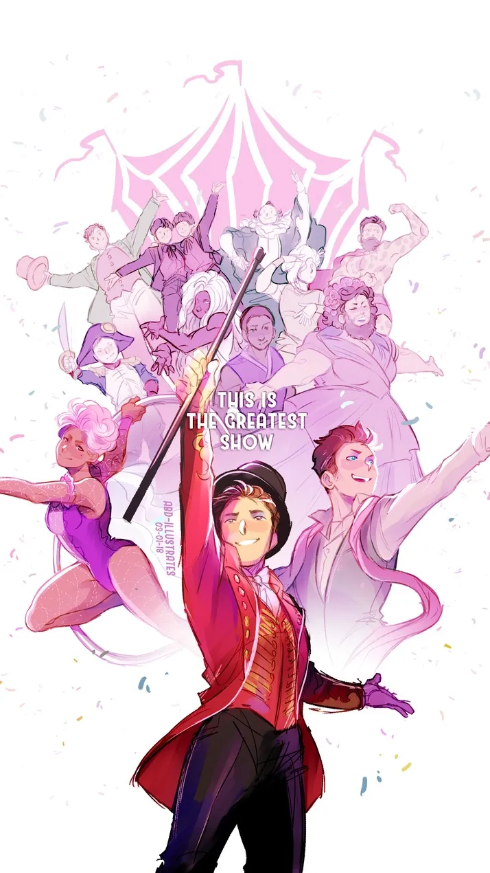 ai character:  Greatest Showman background