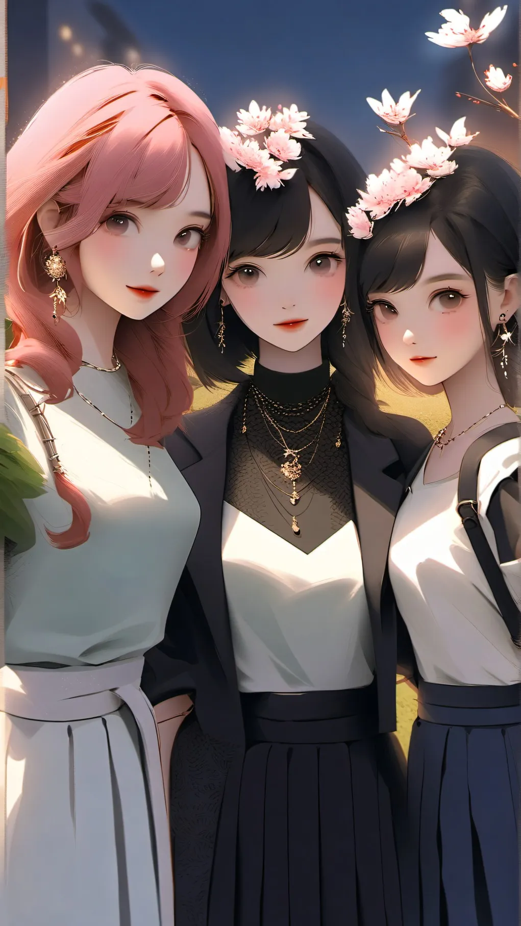 ai character: Three popular girl background