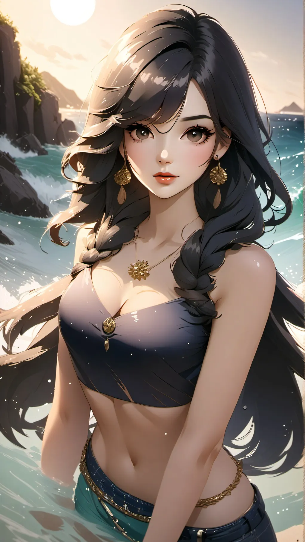 ai character: Melania- Beach background