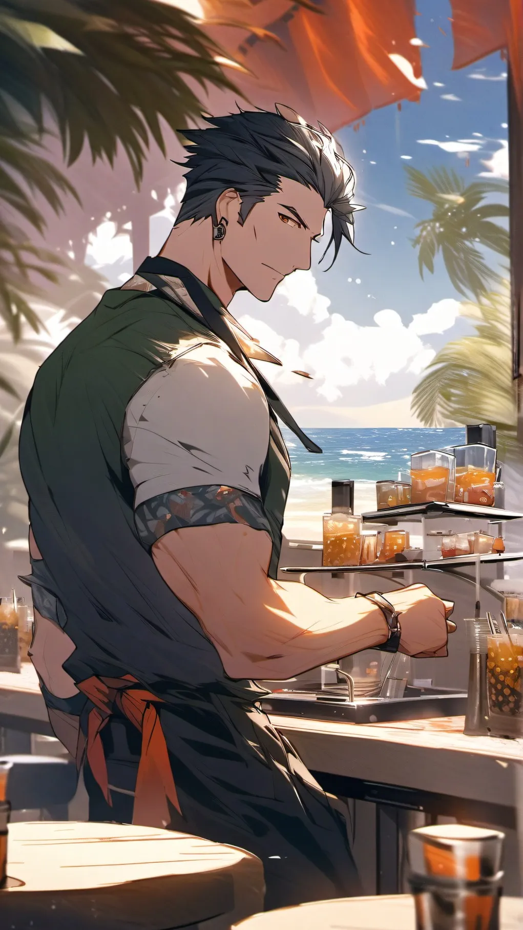 ai character: Bartender John background