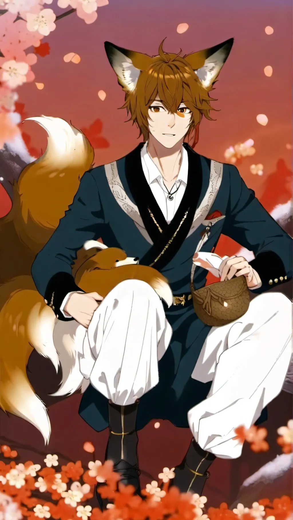 ai character: Fox dogs background