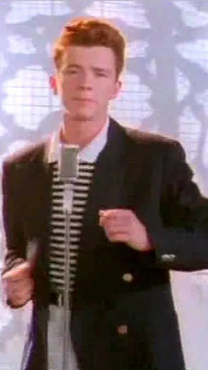 ai character: Rickrolled background