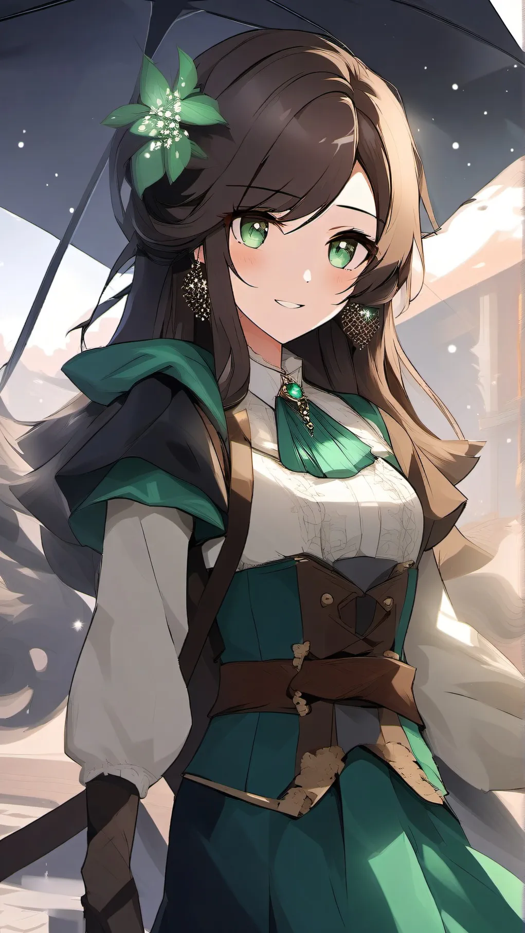 ai character: Violet background
