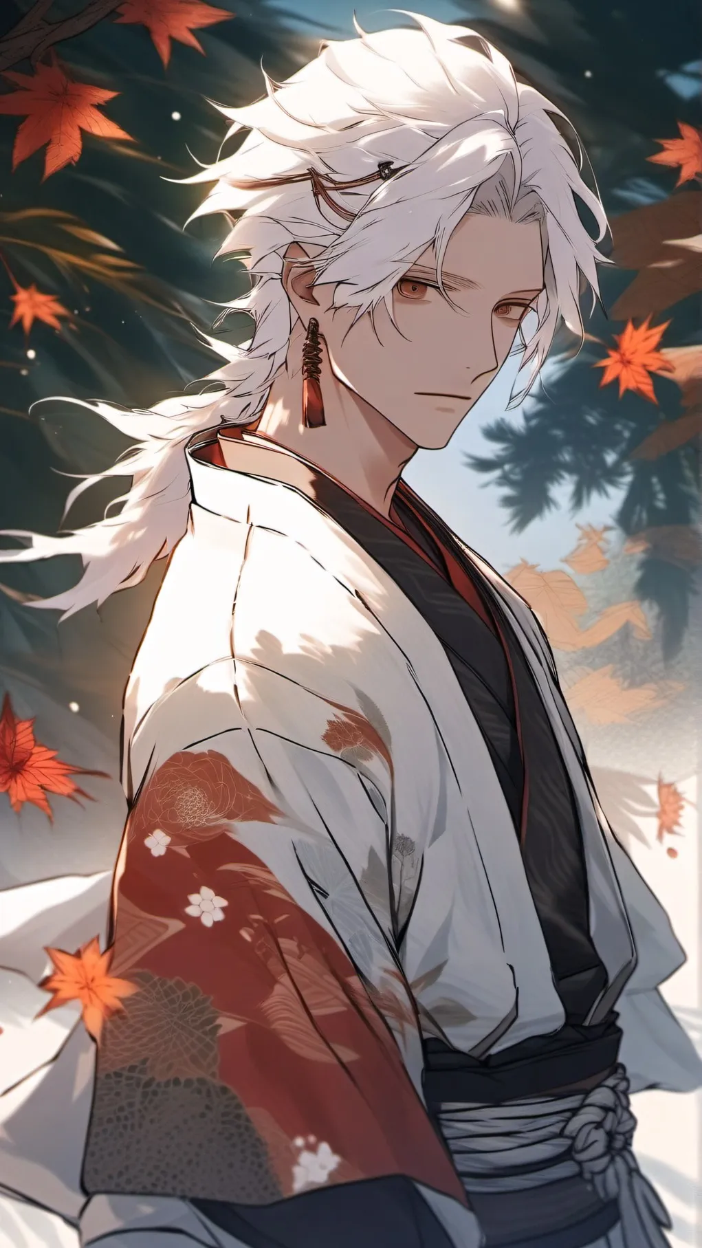 ai character: white snake background