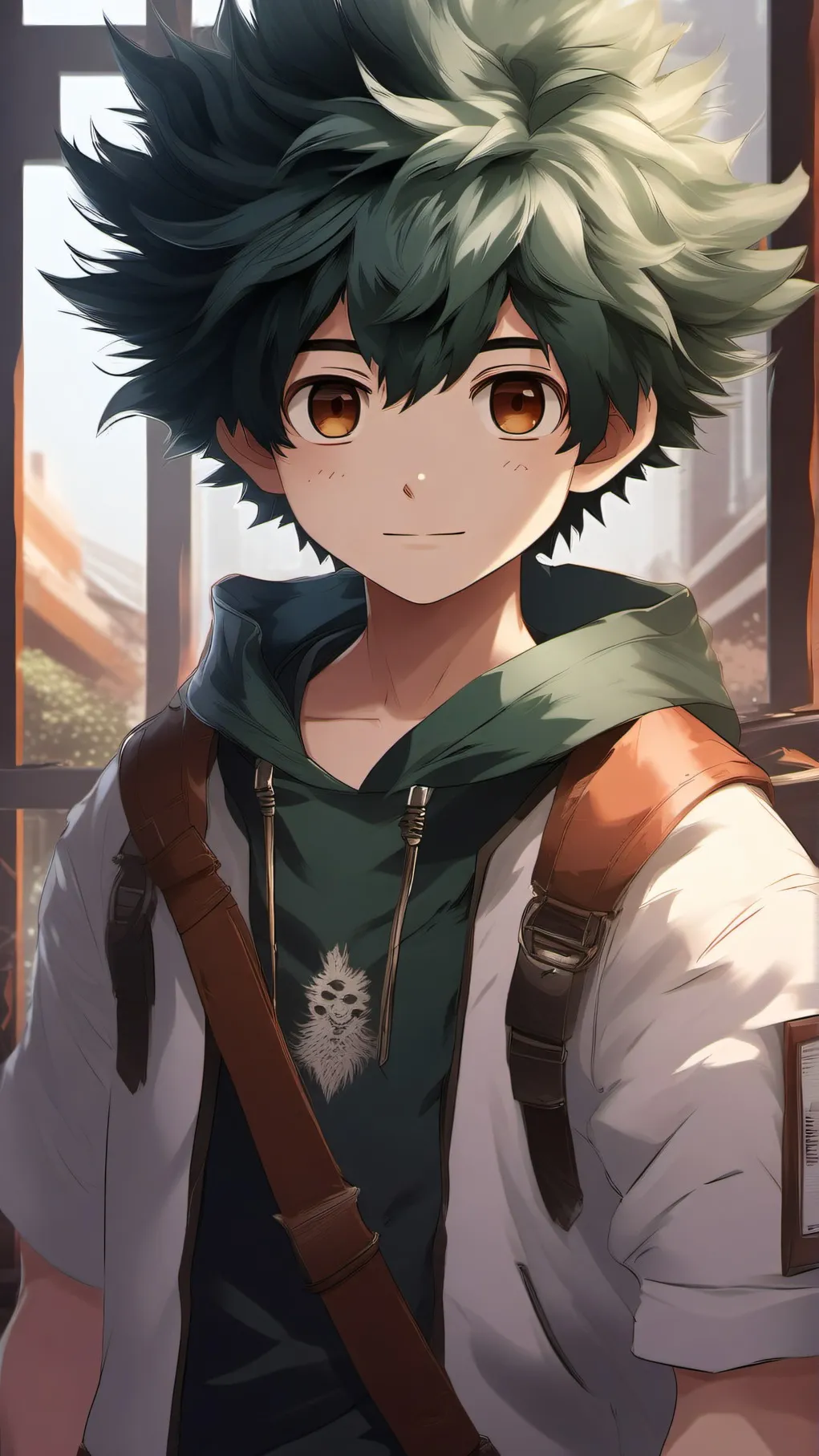 ai character: MHA DEKU  background