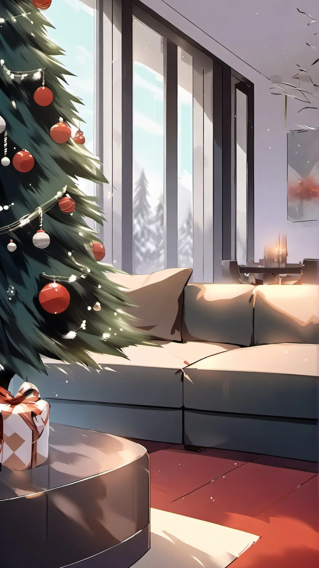 ai character: MHA Christmas background