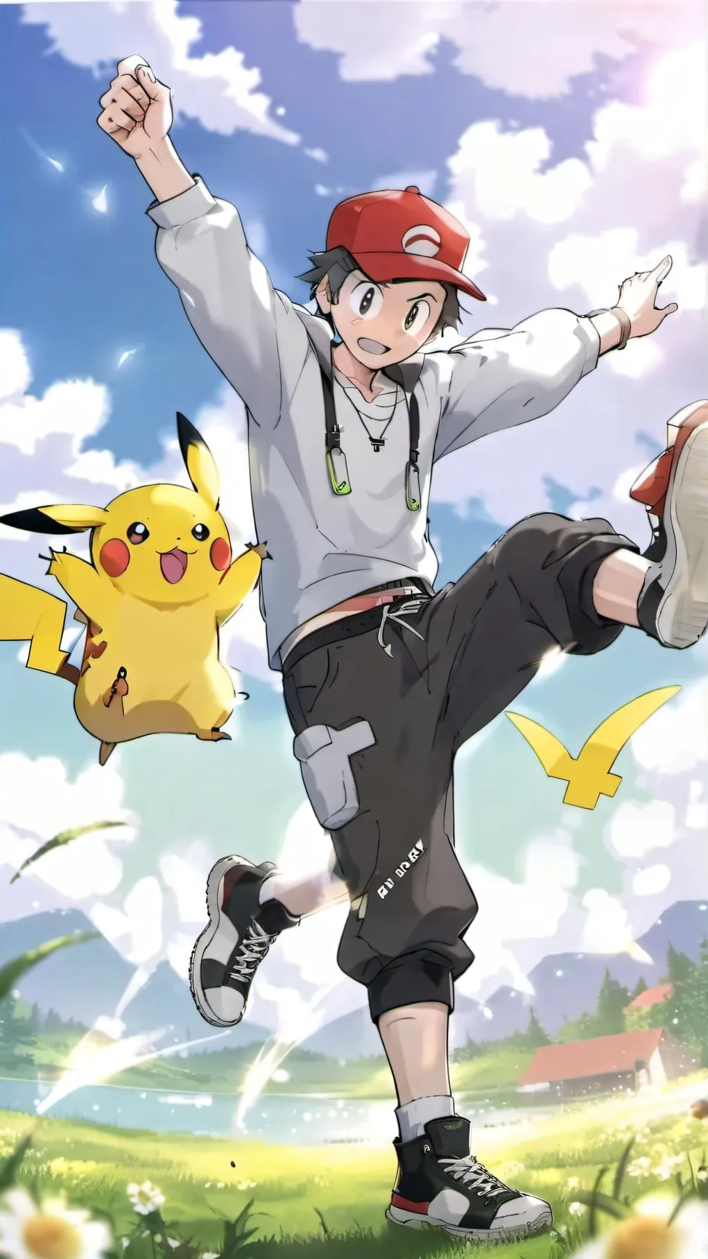 ai character: Red background