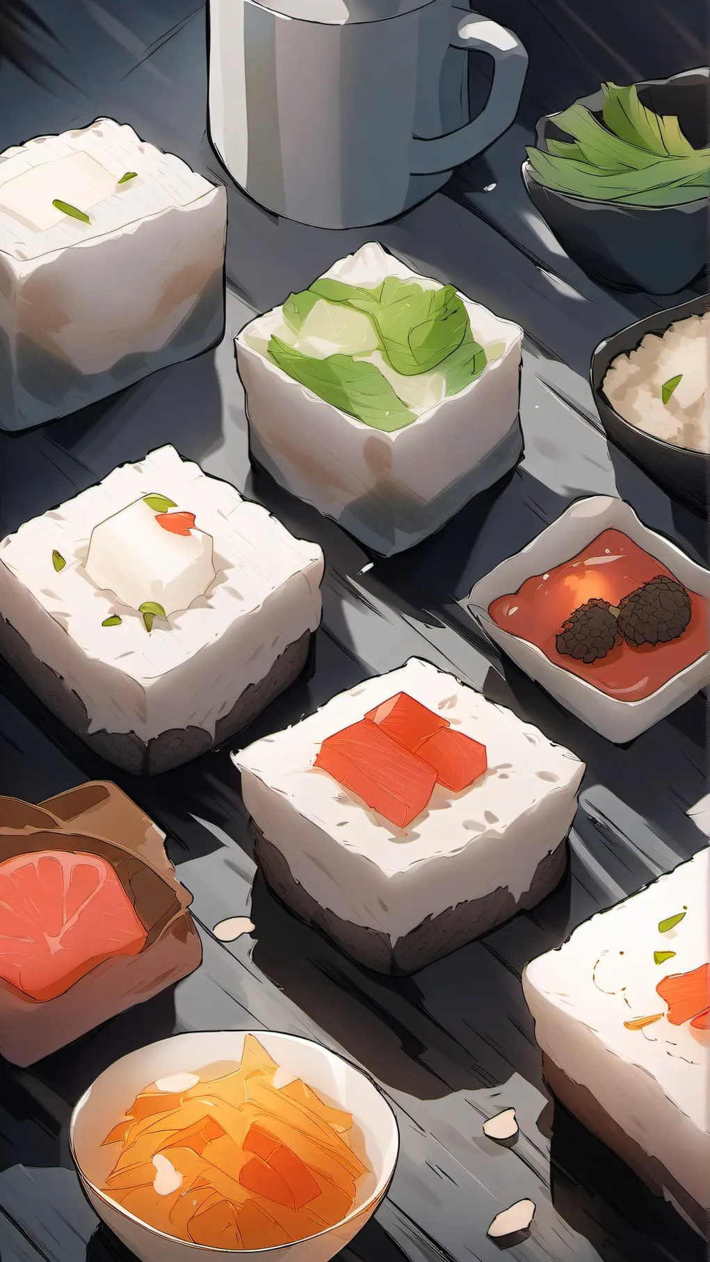 ai character: food background