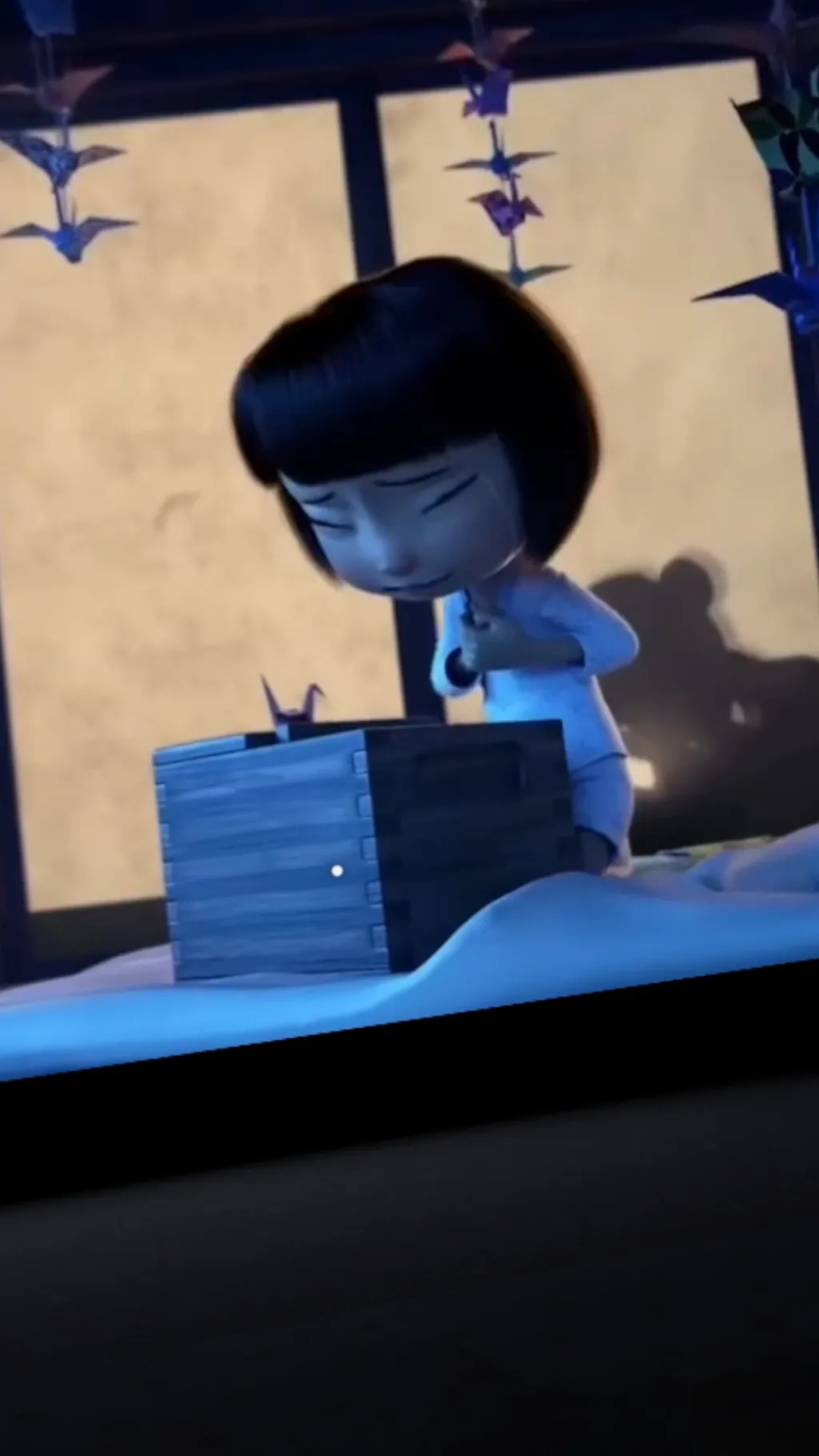 ai character: A folded wish... background