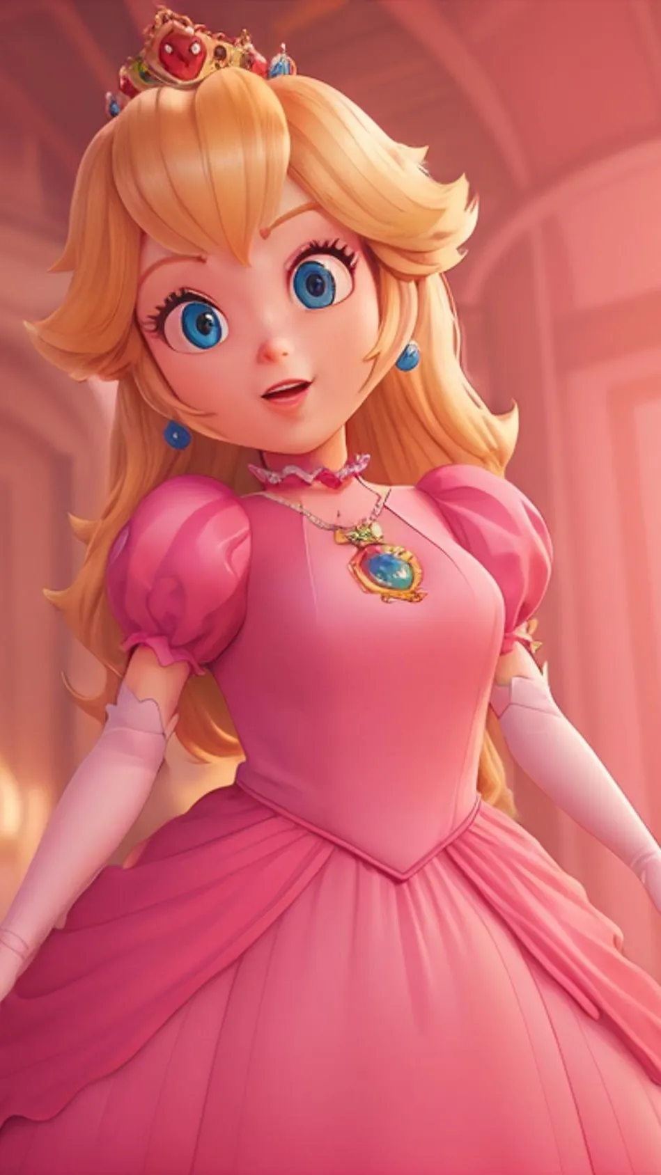 ai character: princess peach background