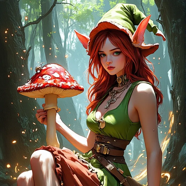chat with ai character: Mushroom elf 