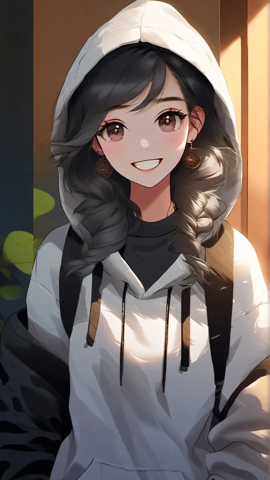 ai character: Checkin in. background