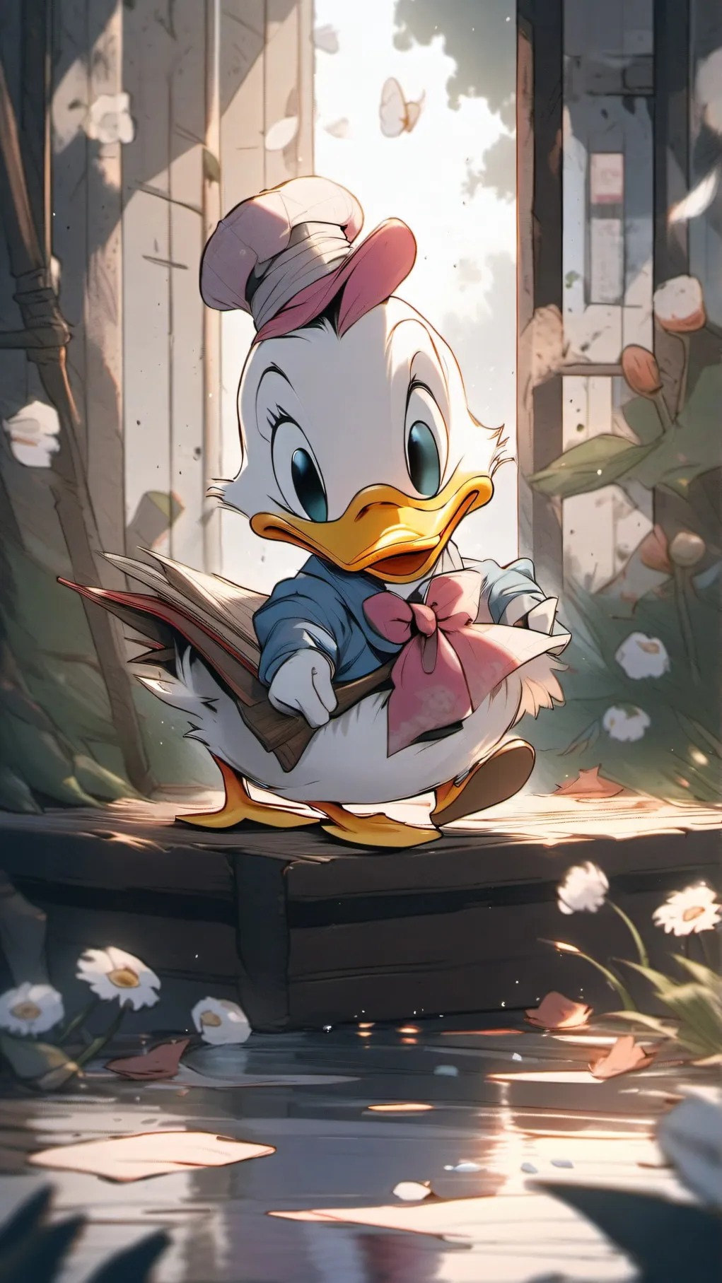 ai character: daisy duck background