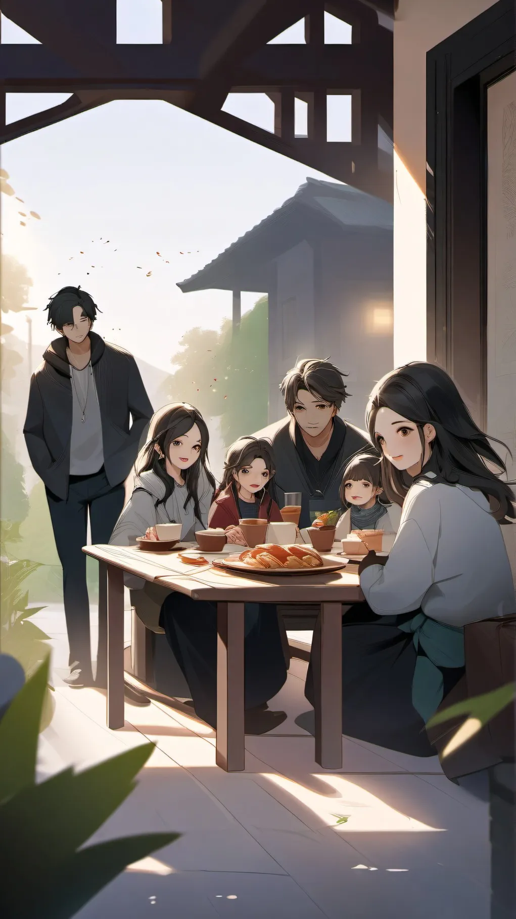 ai character: family gathering background