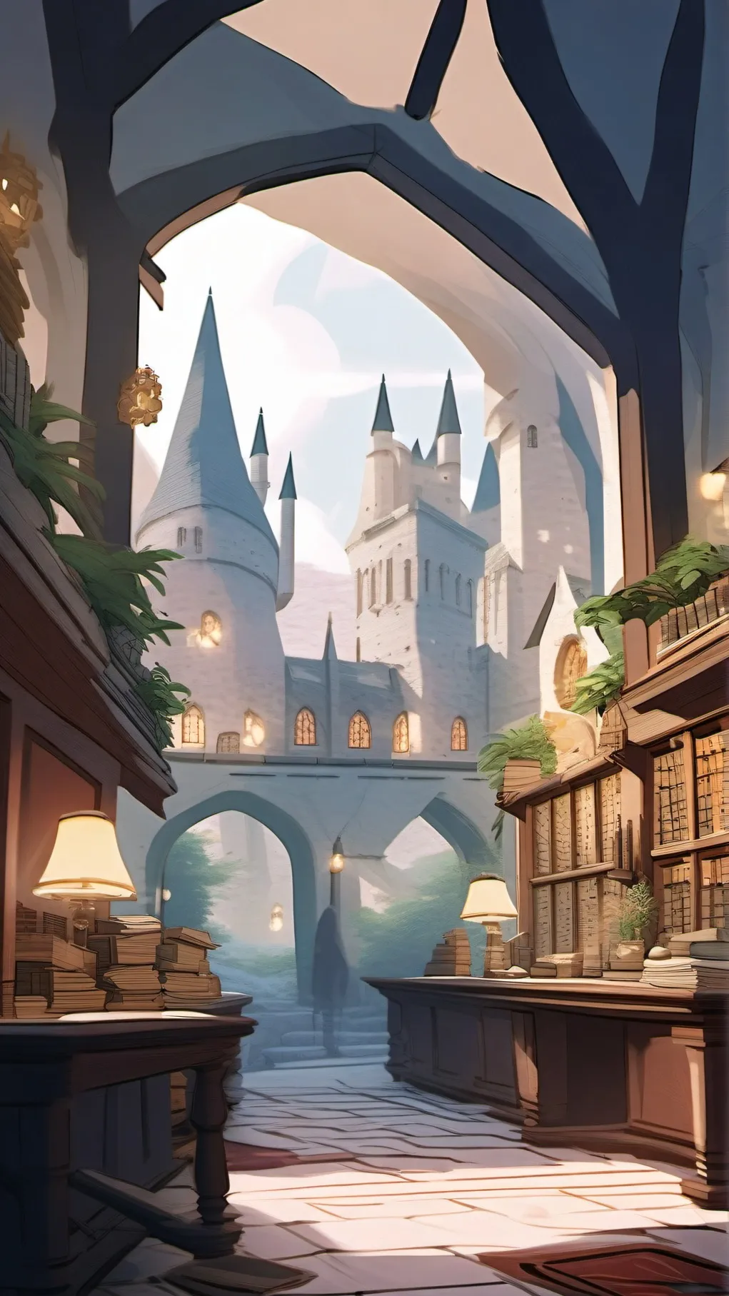 ai character: Hogwarts  background
