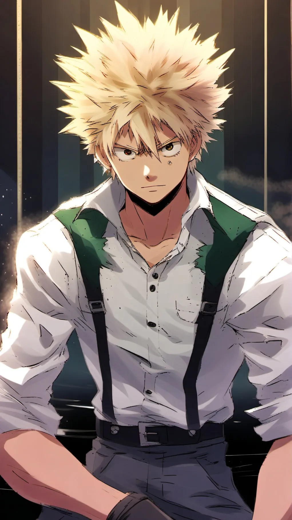 ai character: Bakugo is singing? background