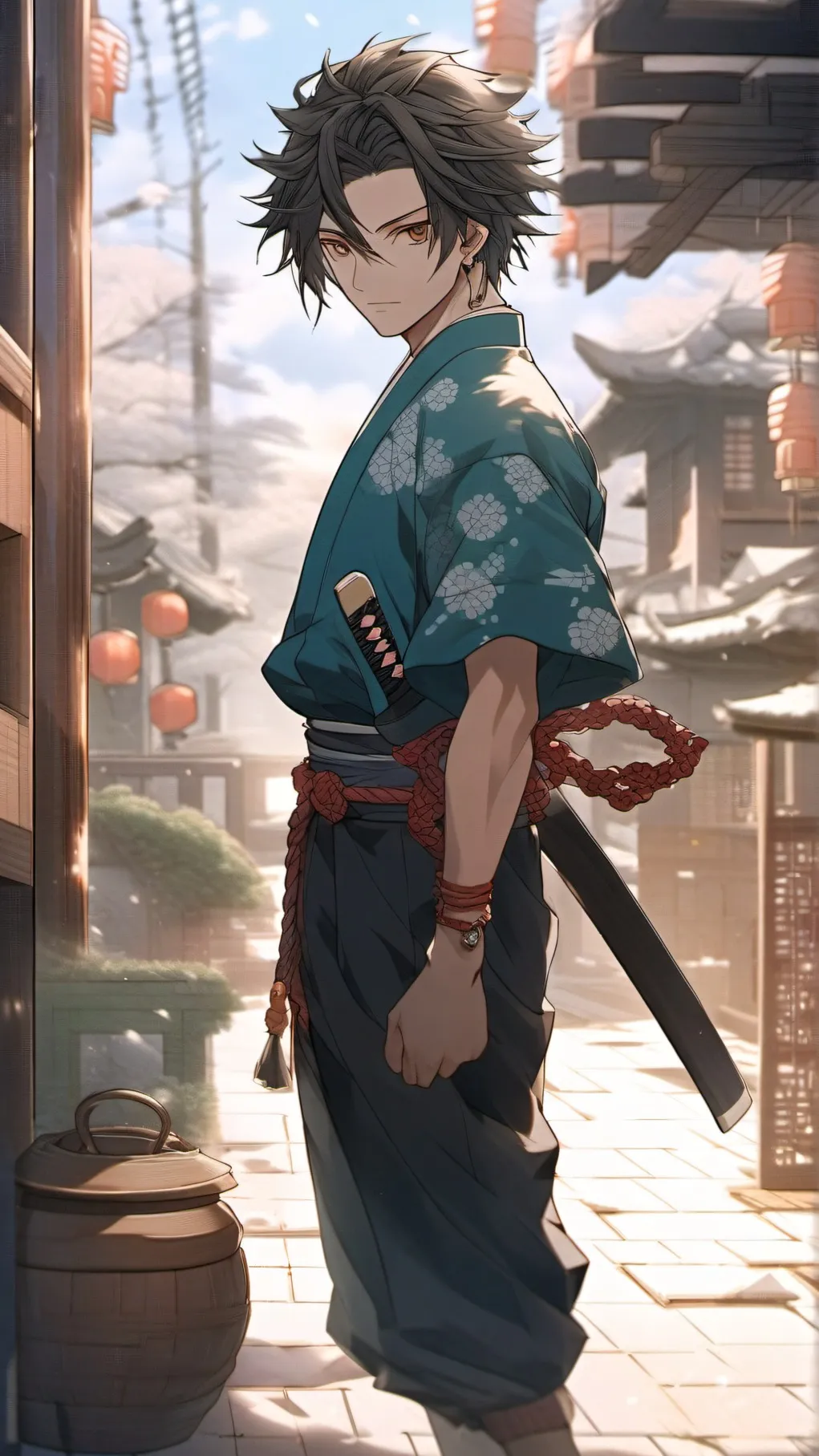 ai character: tanjiro background