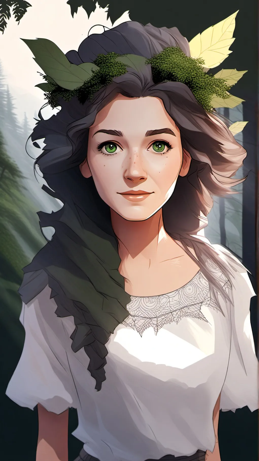 ai character: Holla, Wood Fairy background