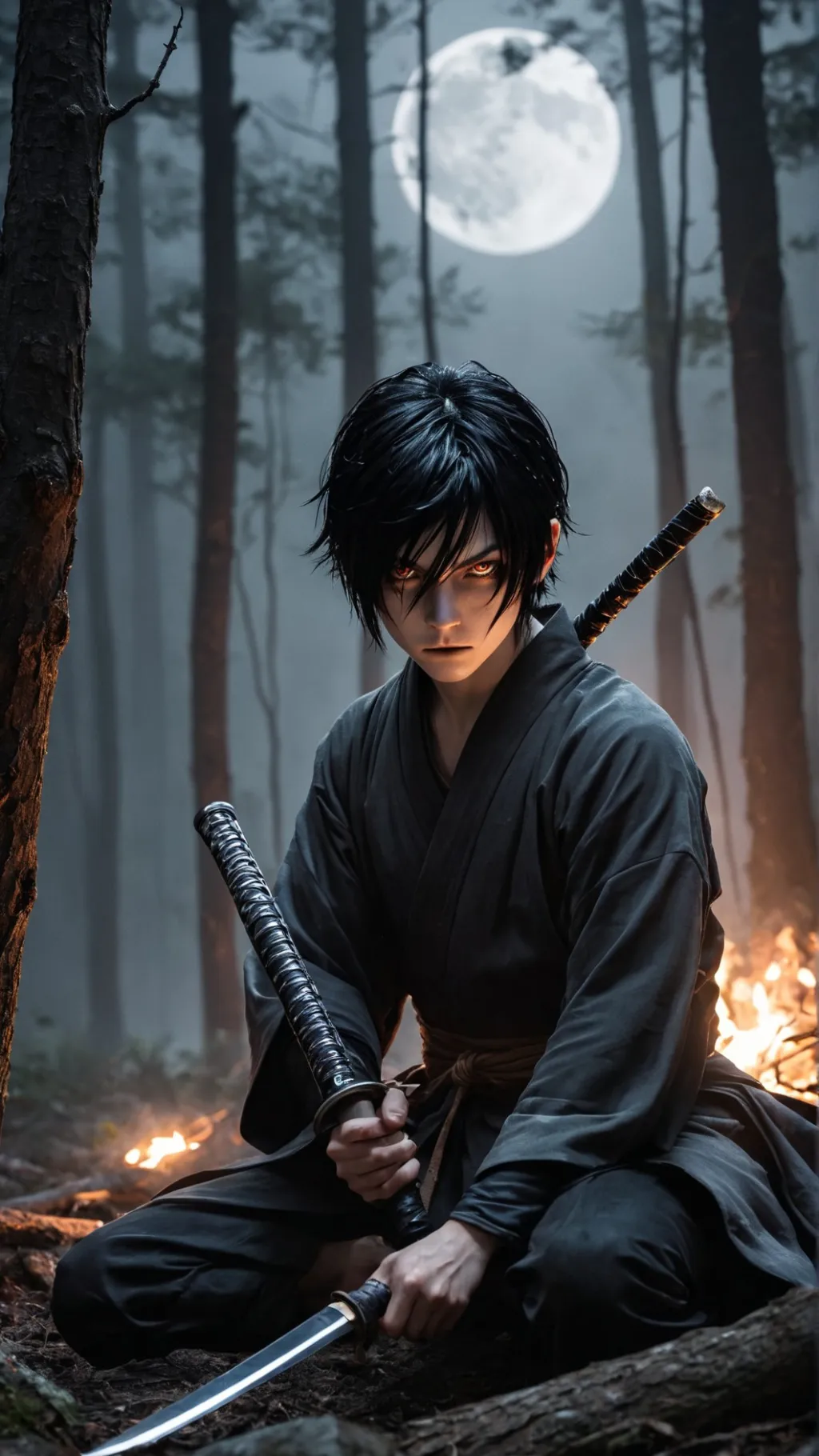 ai character: Hayato, Ninja background