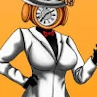 chat with ai character: giant clock woman 
