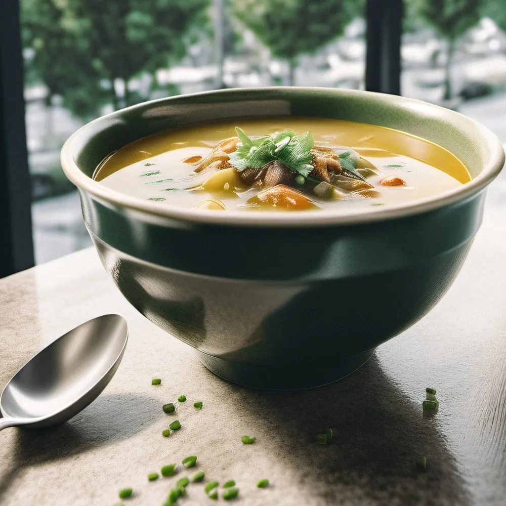 chat with ai character: Human toe in soup