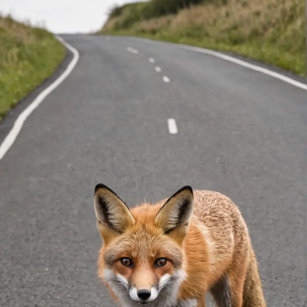 chat with ai character: Fox on road
